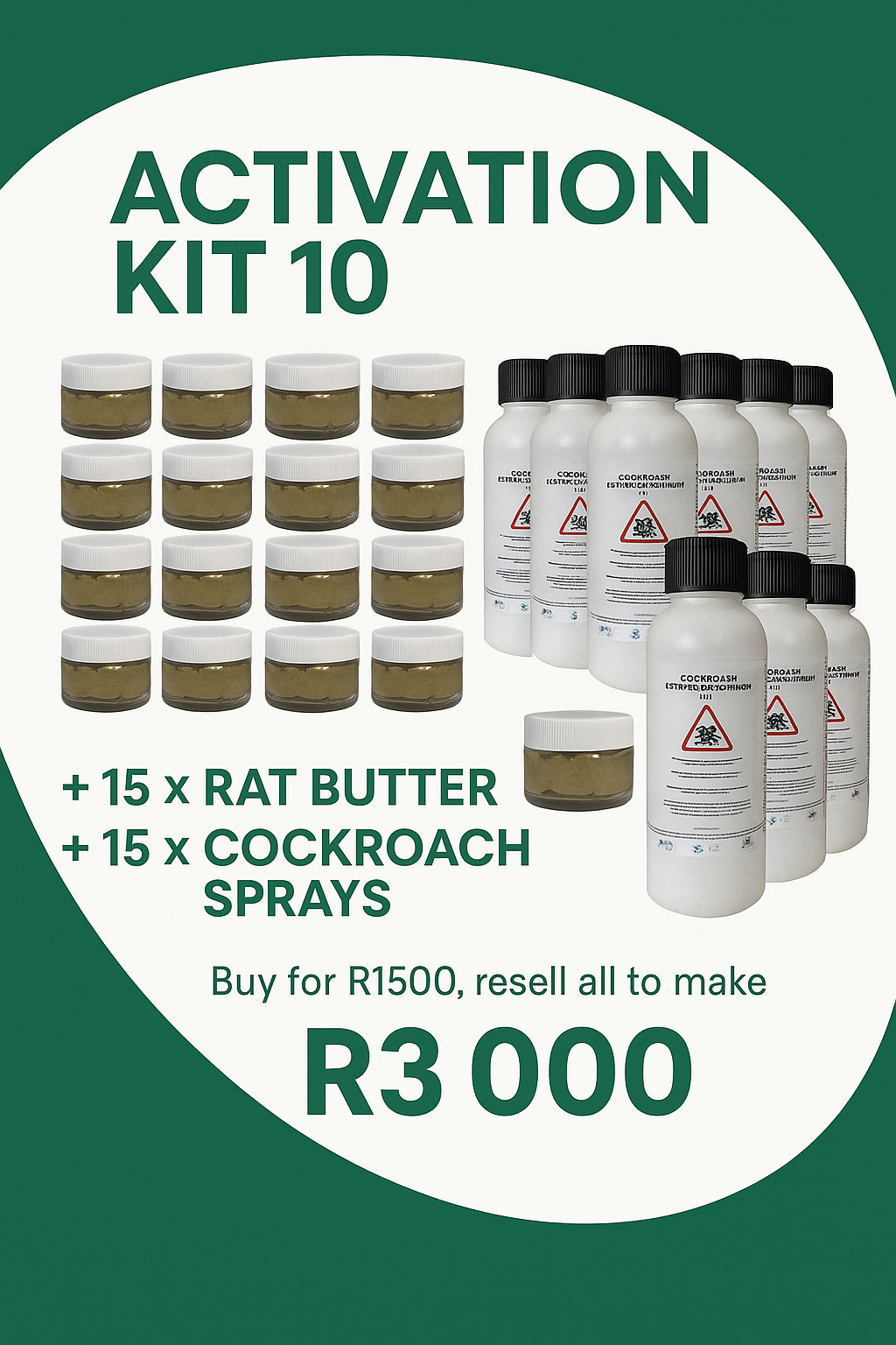 1/1 Activation 15 cockroach sprays, 15 rat butter