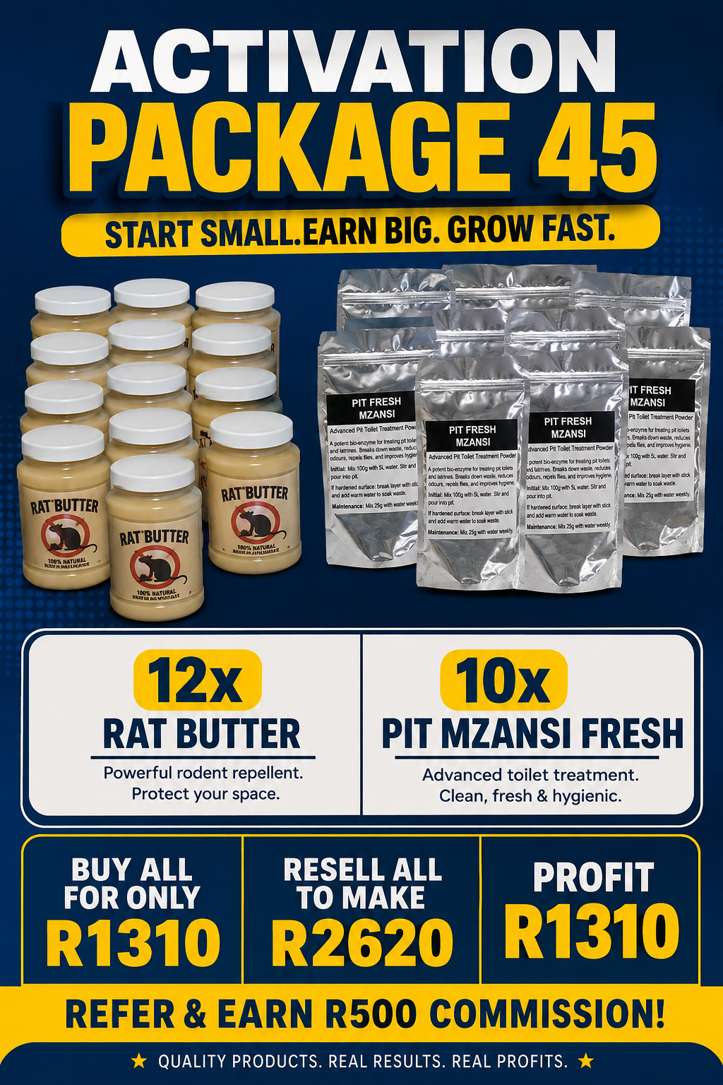 ACTIVATION KIT 45- 10 X PIT MZANSI FRESH, 12 X RAT BUTTER