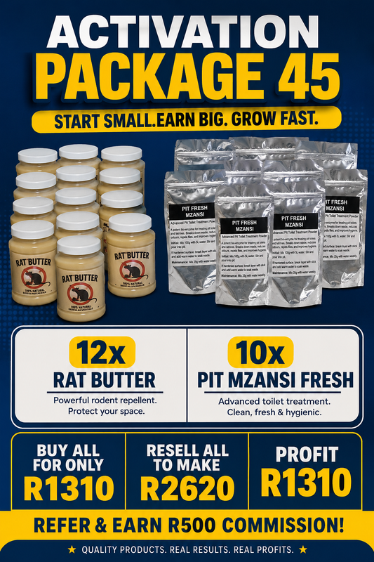 ACTIVATION KIT 45- 10 X PIT MZANSI FRESH, 12 X RAT BUTTER