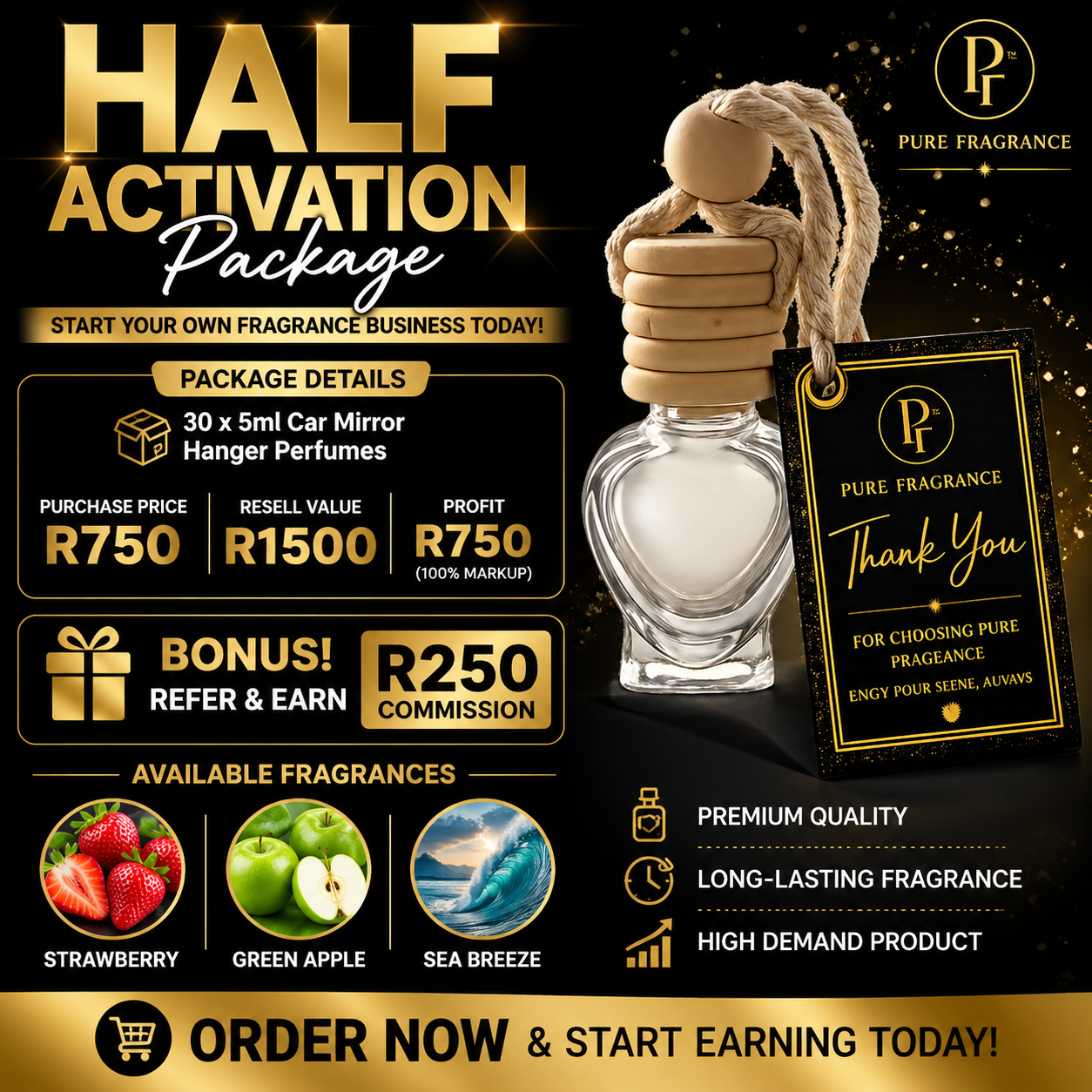 1/2 Activation car mirror perfumes